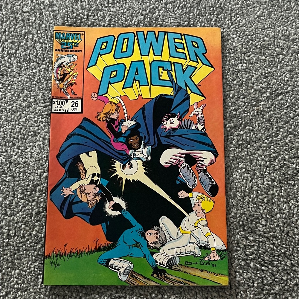 Marvel Power Pack Comic with Orange and Blue Cover